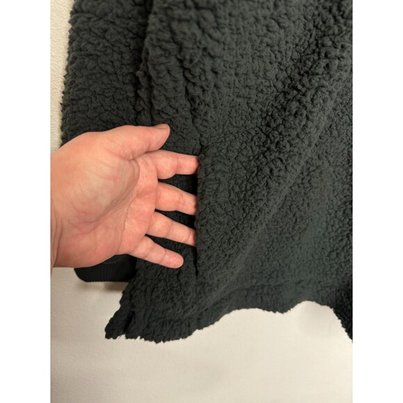 Aerie Large Dream Sherpa Sweatshirt Smoked Gray Quarter Zip Ribbed Neck NWT - Picture 7 of 13